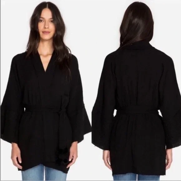 Accappatoio Kimono Calme Johnny Was – Donna XL – 100% Cotone Garzato Nero – Nuovo - Foto 1